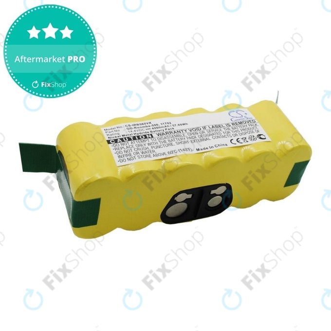 iRobot Roomba 500, 600, 700, 800, 900-series, R3, Scooba 450, Vileda 137173 - Baterija 11702, GD-Roomba-500, VAC-500NMH-33 Ni-MH 14.4V 4000mAh HQ