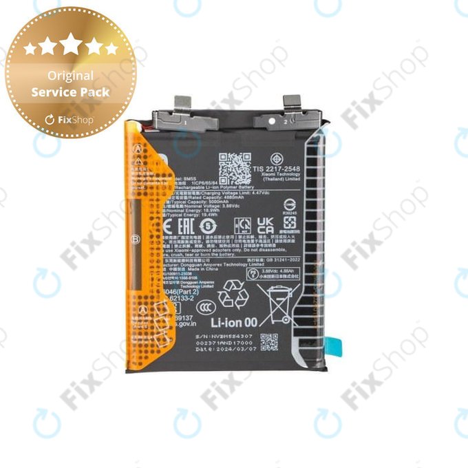 Baterija za Xiaomi 13T Pro, 5000mAh, BM5S, 1330103000035B, Genuine Service Pack