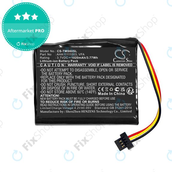 Baterija za TomTom Start 60, 1020mAh, Li-Ion, 3.7V, VFA, HQ