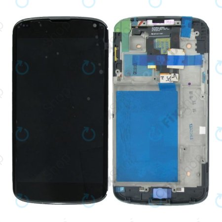 LG Nexus 4 E960 - LCD zaslon + steklo na dotik + okvir (Black) TFT