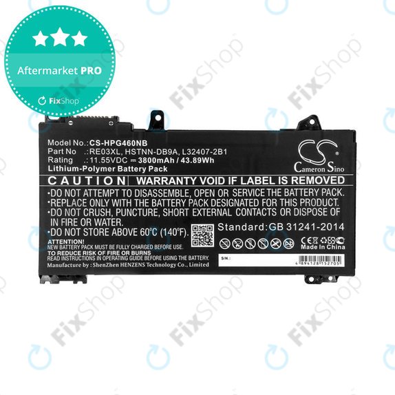 Baterija za HP ProBook 455, 450, 445, 440, 430 G6, 3800mAh, Li-Pol, 11.55V, RE03XL, HQ