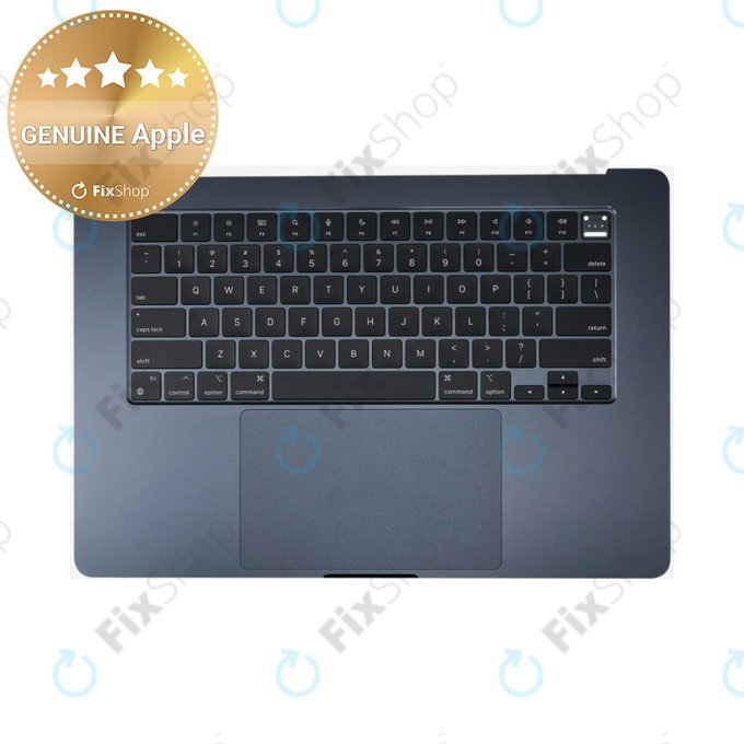 Zgornji okvir tipkovnice za MacBook Air 15", A3114 (2024), US tipkovnico in baterijo, Midnight, 661-40269, Genuine Apple
