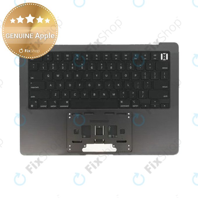 Zgornji okvir tipkovnice za MacBook Pro 14", A3185 (2024), US tipkovnico in baterijo, Space Black, 661-50210, Genuine Apple