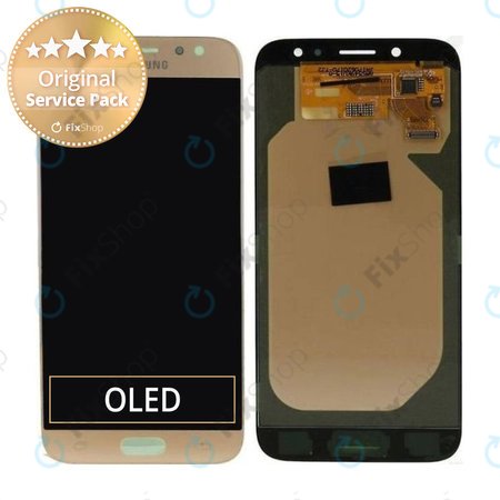 Samsung Galaxy J7 J730F (2017) - LCD zaslon + steklo na dotik (Gold) - GH97-20736C, GH97-20801C Genuine Service Pack