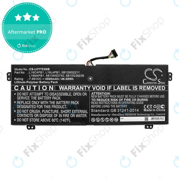 Polnilec za Lenovo Yoga 720-13, 730-13, 6000mAh, Li-Pol, 7.68V, L16L4PB1, HQ