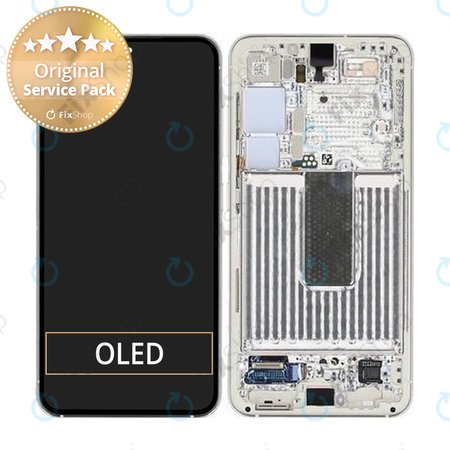 Samsung Galaxy S23 S911B - LCD zaslon + steklo na dotik + okvir (Cream) - GH82-30481B, GH82-30480B Genuine Service Pack