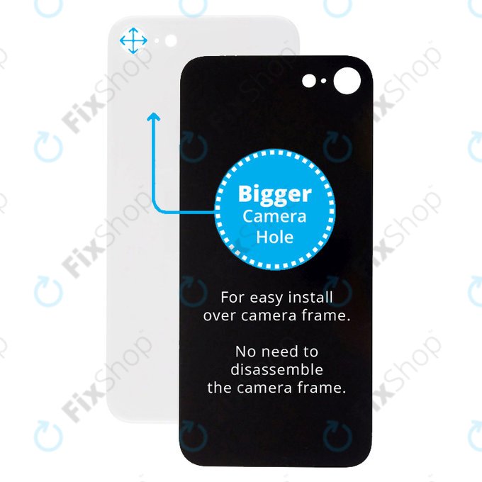 Apple iPhone SE (3rd Gen 2022) - Steklo zadnjega ohišja s povečano odprtino za kamero (Starlight)