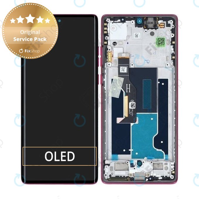 Motorola Edge 50 Fusion - LCD zaslon + steklo na dotik + okvir (Hot Pink) - 5D68C24345 Genuine Service Pack