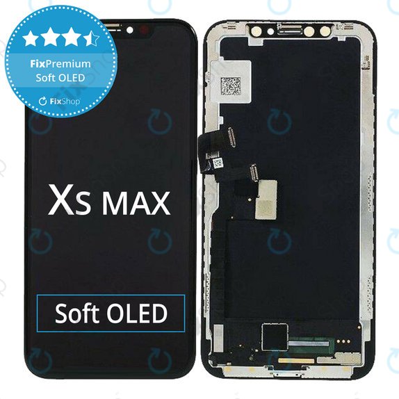Zaslon Soft OLED za iPhone XS Max, Steklo na dotik z okvirjem, FixPremium