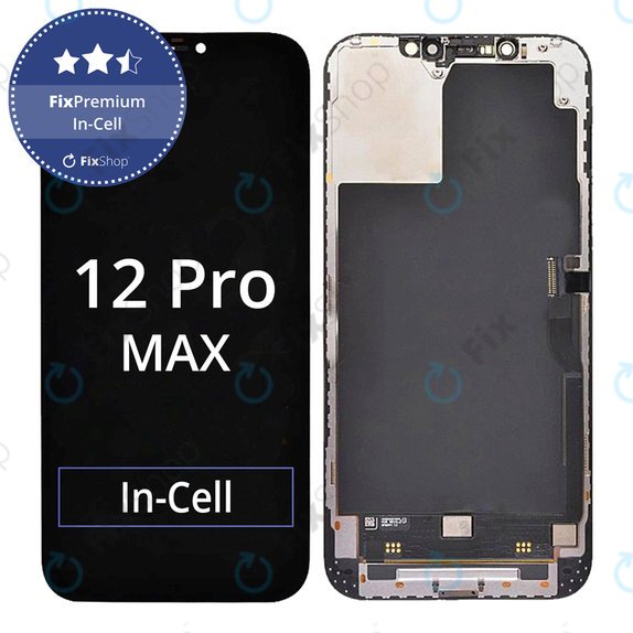 Zaslon In-Cell FHD za iPhone 12 Pro Max, Steklo na dotik z okvirjem, FixPremium