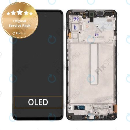 Samsung Galaxy M52 5G M526B - LCD zaslon + steklo na dotik + okvir (Black) - GH82-27091A, GH82-27094A Genuine Service Pack