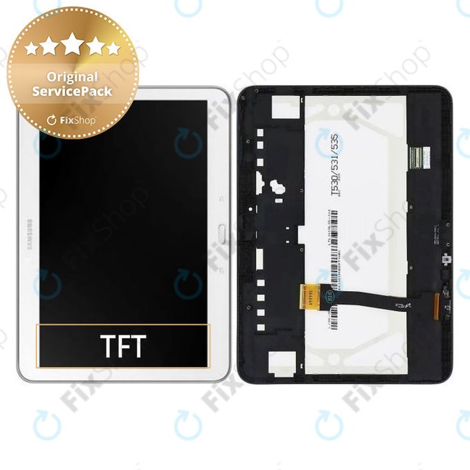 Samsung Galaxy Tab 4 10.1 T530 - LCD zaslon + steklo na dotik + okvir (bel) - GH97-15849B Genuine Service Pack