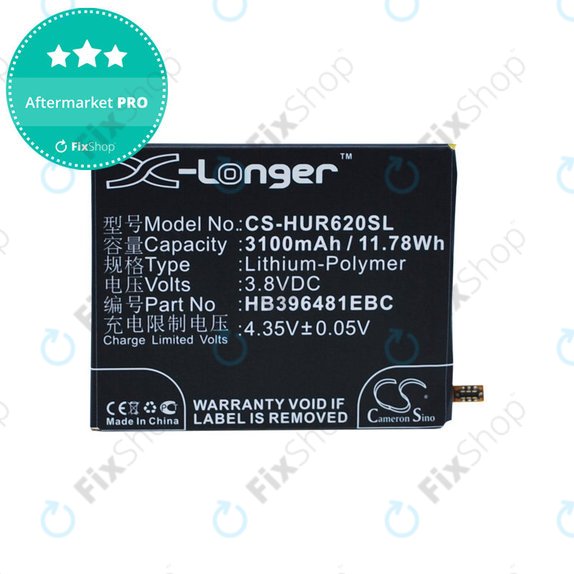Baterija za Huawei Ascend Y6 2, Honor 5a, Huawei G7 Plus, 3100mAh, Li-Pol, 3.8V, HB396481EBC, HQ