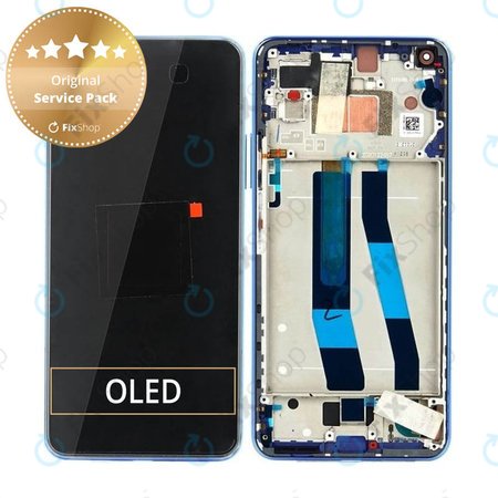 Xiaomi Mi 11 Lite 4G - LCD zaslon + steklo na dotik + okvir (Bubblegum Blue) - 5600040K9A00, 56000C0K9A00 Genuine Service Pack