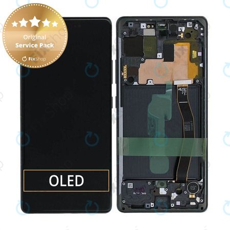 Samsung Galaxy S10 Lite G770F - LCD zaslon + steklo na dotik + okvir (Prism Black) - GH82-21672A, GH82-22044A, GH82-22045A, GH82-21992A, GH82-22045A Genuine Service Pack