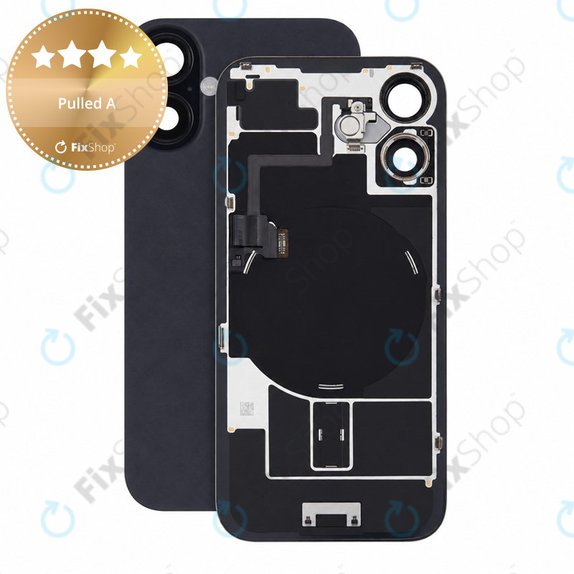 Steklo zadnjega ohišja za iPhone 16, Black, Pulled A