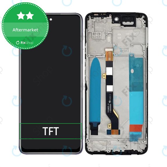 Infinix Hot 11S NFC - LCD zaslon + steklo na dotik + okvir (Polar Black) TFT
