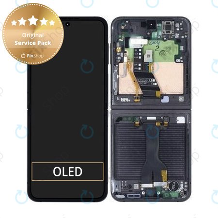 Samsung Galaxy Z Flip 6 F741B - LCD zaslon + steklo na dotik + okvir (Crafted Black) - GH82-35014E Genuine Service Pack