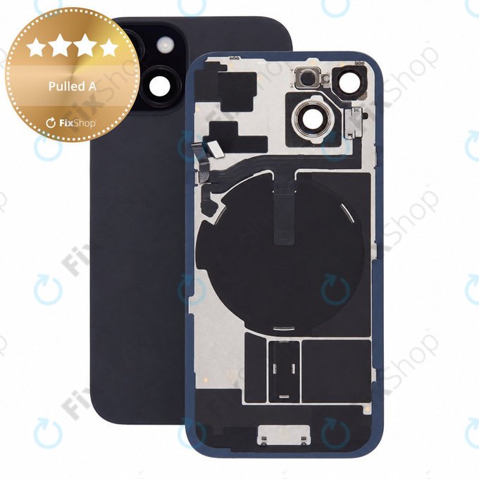 Steklo zadnjega ohišja za iPhone 15, Black, Pulled A