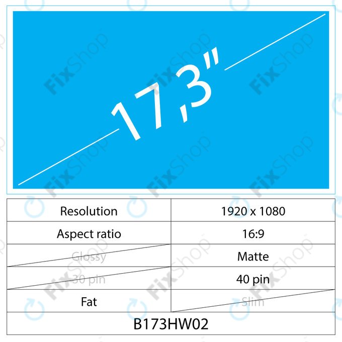 17.3 LCD Fat mat 40 pin Full HD