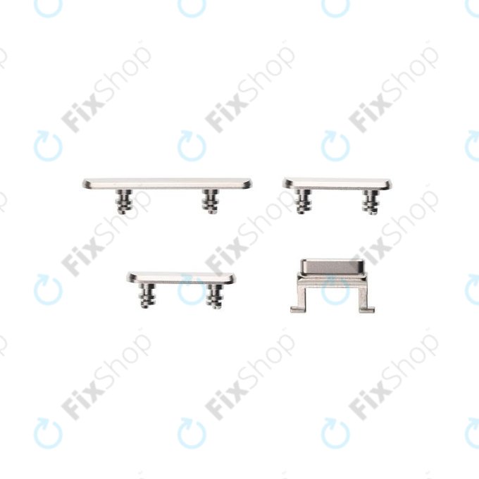 Apple iPhone X - Set gumbov za glasnost + vklop + tihi način (Silver)