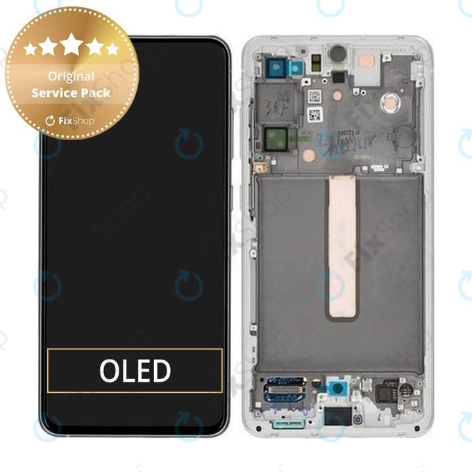 Samsung Galaxy S21 FE G990B - LCD zaslon + steklo na dotik + okvir (White) - GH82-26414B, GH82-26420B, GH82-26590B Genuine Service Pack