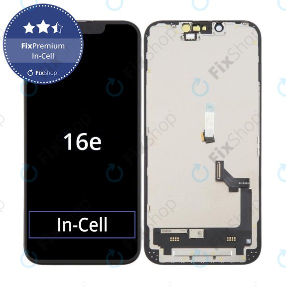Zaslon In-Cell FHD za iPhone 16e, Steklo na dotik z okvirjem, FixPremium