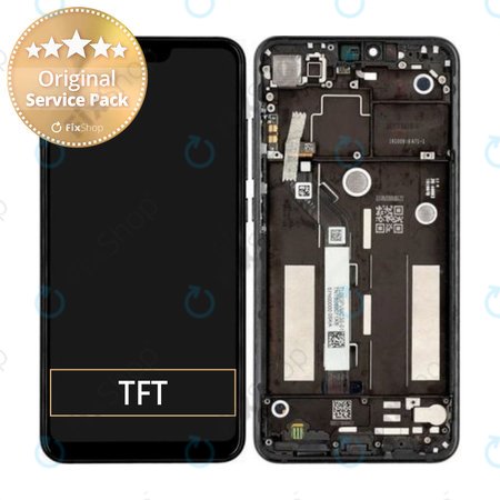 Xiaomi Mi 8 Lite - LCD zaslon + steklo na dotik + okvir (Black) - 560110002033 Genuine Service Pack