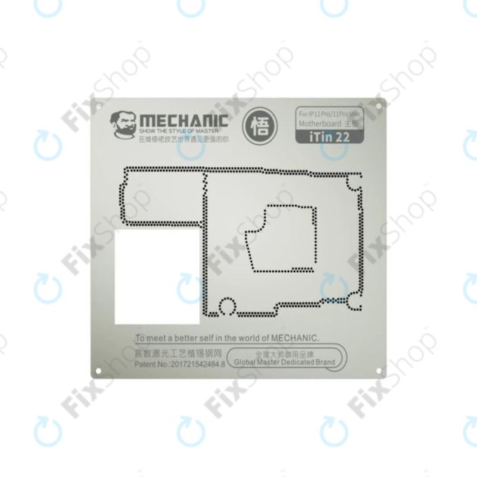 Mechanic iTin 22 - Jeklena Predloga Matične Plošče za iPhone 11 Pro, 11 Pro Max