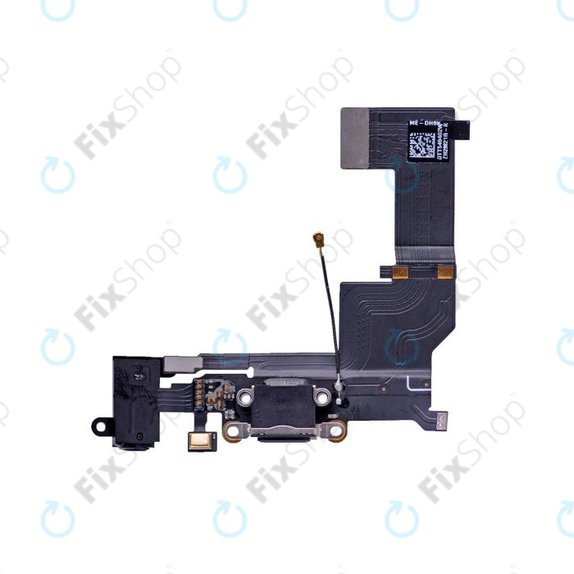 Apple iPhone 5S - Priključek za polnjenje + priključek Jack + mikrofon + Flex kabel (Black)