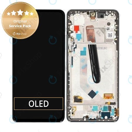 Xiaomi Mi 11i - LCD zaslon + steklo na dotik + okvir (Cosmic Black) - 5600030K1100 Genuine Service Pack