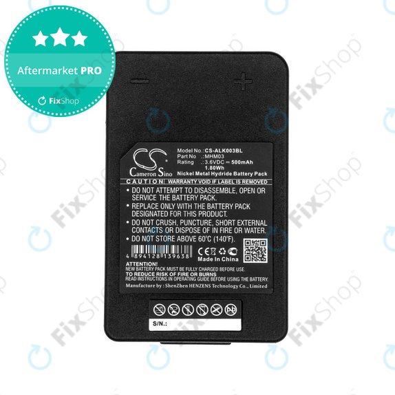 Baterija za Autec LK Neo, 500mAh, Ni-MH, 3.6V, MHM03, R0BATT00E11A0, HQ