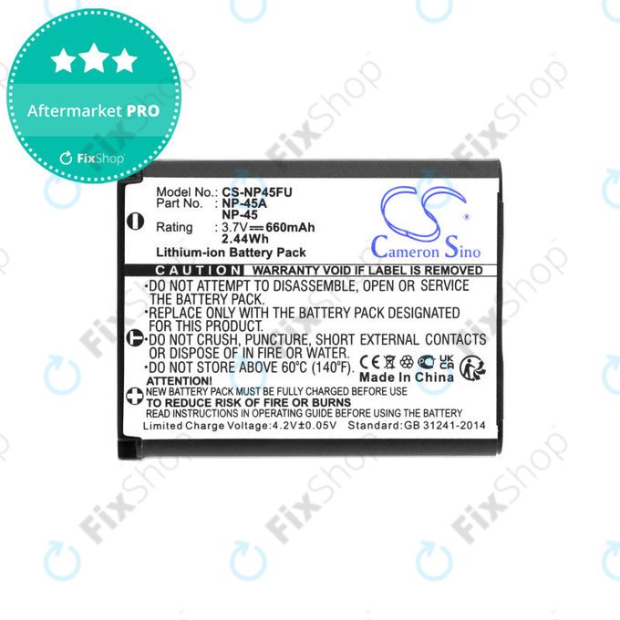 Baterija za Leica, ALBA, Fujifilm, Avision, Praktica, Medion, 660mAh, Li-ion, 3.7V, NP-45, HQ