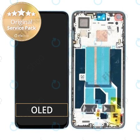 OnePlus Nord 2 5G - LCD zaslon + steklo na dotik + okvir (Blue Haze) - 2011100359 Genuine Service Pack