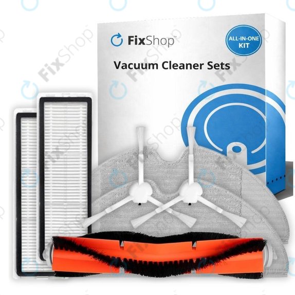 Komplet nadomestnih delov za Xiaomi Mi Robot Vacuum Mop (Mijia 1C), 2 (Mijia 2C) 2 Pro+ (Mijia 1T) (1x Glavna krtača, 2x Filter, 2x Stranska krtača, 2x Krpa za brisanje)