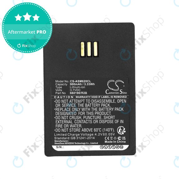 Baterija za Siemens Openstage WL3, Ascom, Aastra, Innovaphone, 900mAh, Li-Ion, 3.7V, 660190/R2B, HQ