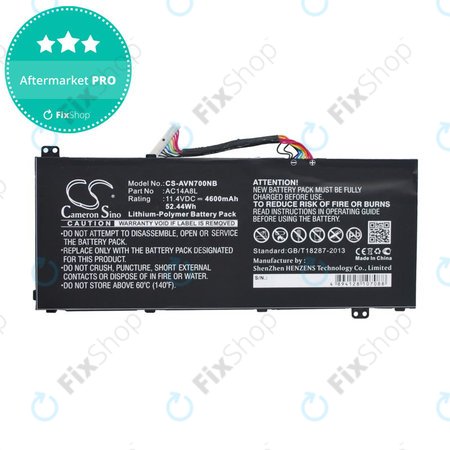 Baterija za Acer Aspire Vn7, V15 Nitro, Spin 3, 4600mAh, Li-Pol, 11.4V, AC14A8L, HQ