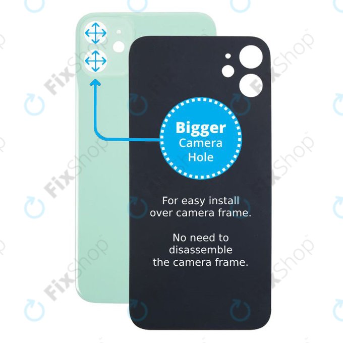 Apple iPhone 11 - Steklo zadnjega ohišja s povečano odprtino za kamero (Green)