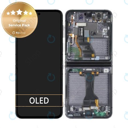 Samsung Galaxy Z Flip 5 F731B - LCD zaslon + steklo na dotik + okvir (Graphite) - GH82-31827A Genuine Service Pack