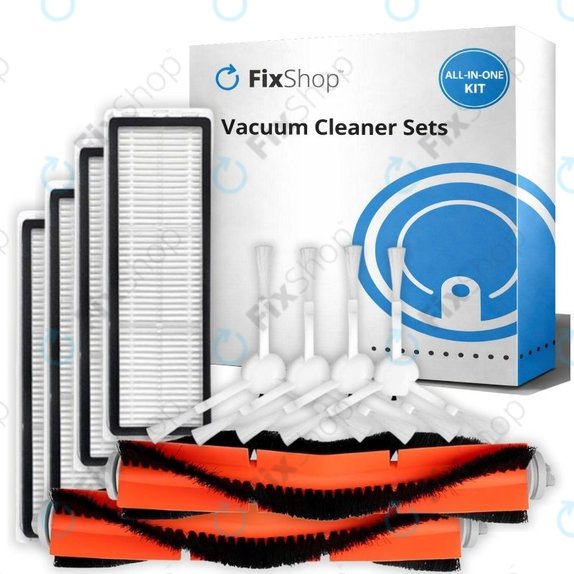 Komplet nadomestnih delov za Xiaomi Mi Robot Vacuum Mop (Mijia 1C), 2 (Mijia 2C) 2 Pro+ (Mijia 1T) (2x Glavna krtača, 4x Filter, 4x Stranska krtača)