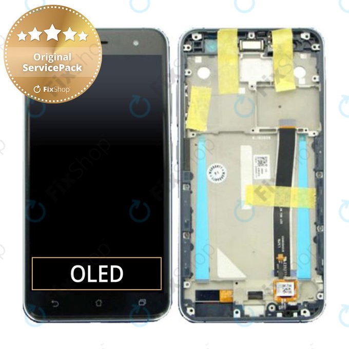 Asus Zenfone 3 ZE520KL (Z017D) - LCD zaslon + steklo na dotik + okvir (Sapphire Black) Genuine Service Pack