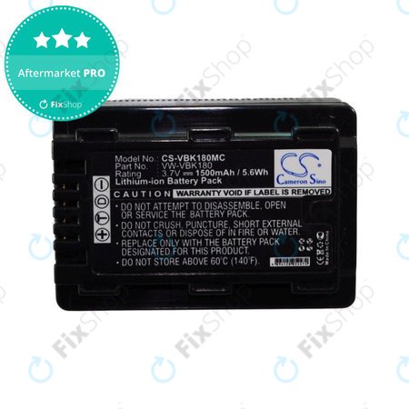 Baterija za Panasonic HDC, HC a SDR, 1500mAh, Li-Ion, 3.7V, VW-VBK180, HQ