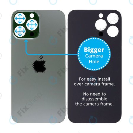 Apple iPhone 13 Pro Max - Steklo zadnjega ohišja s povečano luknjo za kamero (Alpine Green)