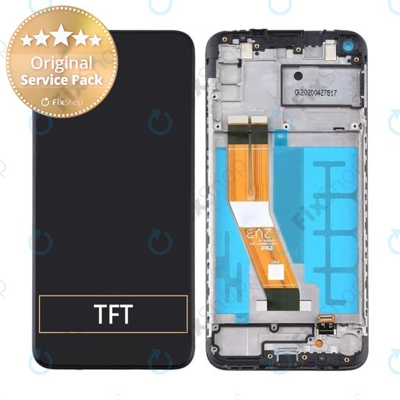 Samsung Galaxy A11 A115F - LCD zaslon + steklo na dotik + okvir (Black) - GH81-18760A Genuine Service Pack