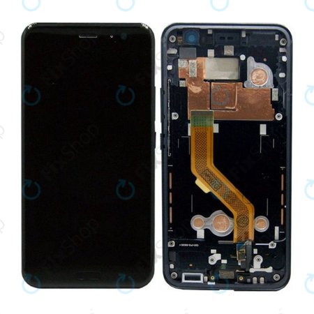 HTC U11 - LCD zaslon + steklo na dotik + okvir (Brilliant Black) - 80H02105-01 Genuine Service Pack
