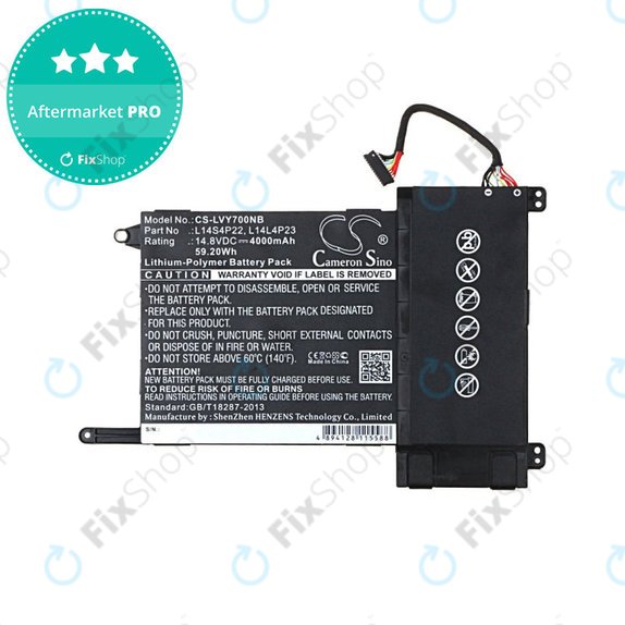 Baterija za Lenovo Eraser Y700, IdeaPad Y700, 4000mAh, Li-Pol, 14.8V, L14S4P22, HQ