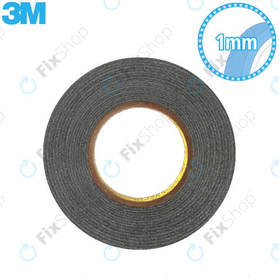 3M - Dvostranski lepilni trak - 1mm x 50 m (črn)