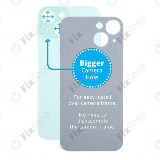 Apple iPhone 15 - Steklo zadnjega ohišja s povečano luknjo za kamero (Green)