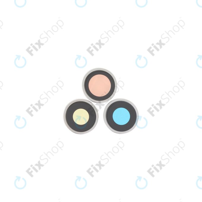 Apple iPhone 16 Pro, 16 Pro Max - Steklo zadnje kamere z okvirjem (White Titanium) - 3 kosi