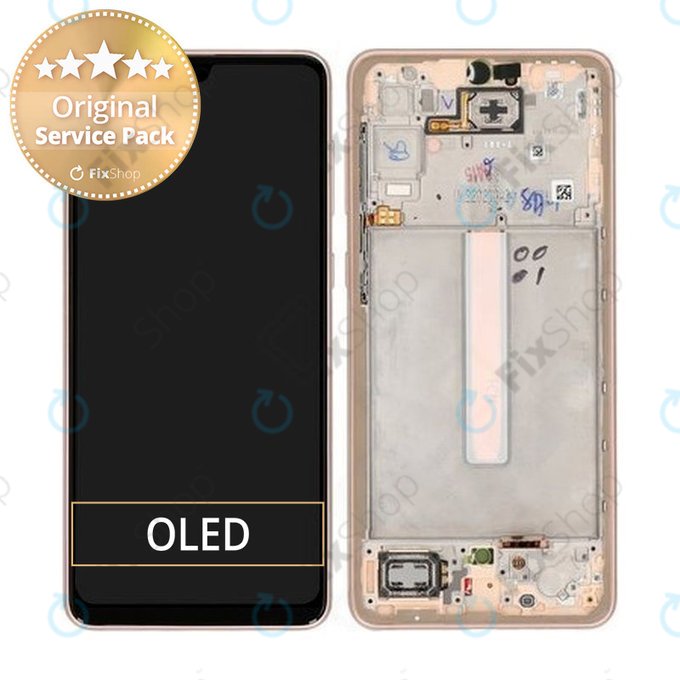 Samsung Galaxy A33 5G A336B - LCD zaslon + steklo na dotik + okvir (Awesome Peach) - GH82-28143D, GH82-28144D Genuine Service Pack